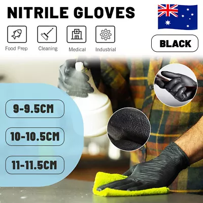 1000THICK Disposable Nitrile Gloves Rubber Blend Powder Free Industrial Mechanic • $17.50