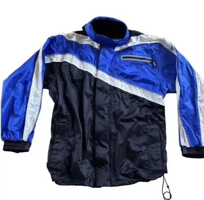 Tour Master Defender Mens Blue Black Full Zip Rain Suit Jacket Motorcycle Sz Sm • $30