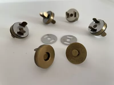 5 X 18mm Bronze Magnetic Snap Button Fastners For Bag Making Crafts • £3.20