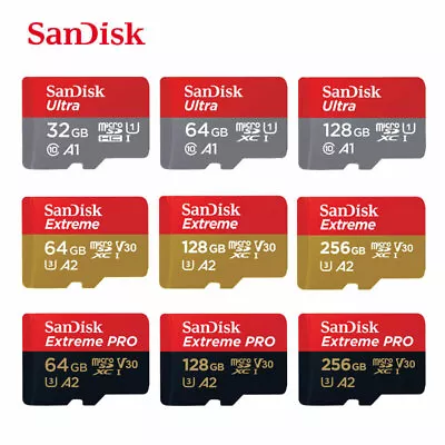 £10.45 • Buy Sandisk Micro SD Memory Cards - 32GB, 64GB, 128GB, 256GB, 512GB MicroSDXC UHS-1