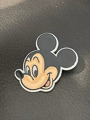 Vintage Mickey Mouse Head Pinback Plastic Button Walt Disney 1 3/4 X 1 3/4 Rare • $3.50