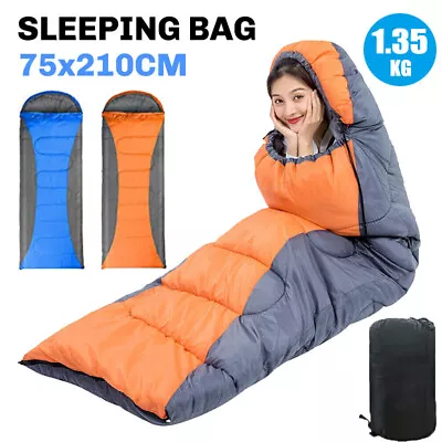 3-4 Season Single Sleeping Bags Camping Wearable Envelope Ultralight For Adult • £18.99