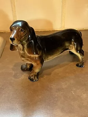 Basset Hound Ceramic Dog Marked Japan 6” Long Vintage • $13.89