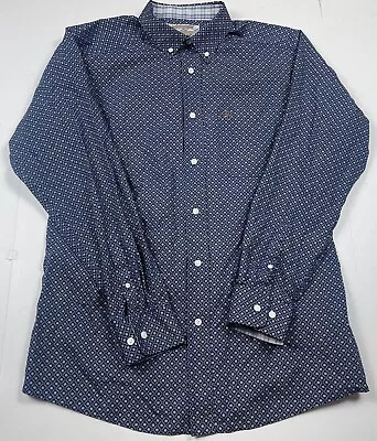 Ariat Fitted Blue Check Long Sleeve Button Down Shirt Large • $16.65