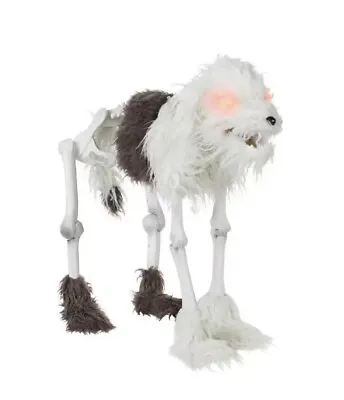2.5 Ft. Animated LED Poseable Skeleton Sheepdog New Halloween Decorations Scary • $98