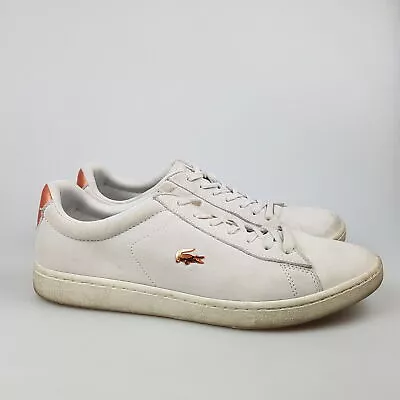 Women's LACOSTE 'Carnaby Evo 118' Sz 10 US Shoes Bone Low | 3+ Extra 10% Off • $34.99