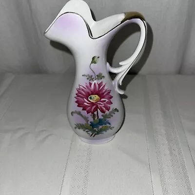 VTG Kitschy Ucagco HandPaintedFlowers On Porcelain Vase Ceramic Gold Trim Glazed • $10