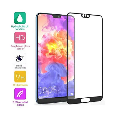 5D Tempered Glass Screen Protector FULL GLUE & FULL COVER  For Huawei P20 Pro • £4.89