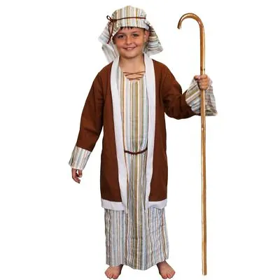 Childs Shepherd Costume School Nativity Story Play Kids Joseph Fancy Dress • £14.99