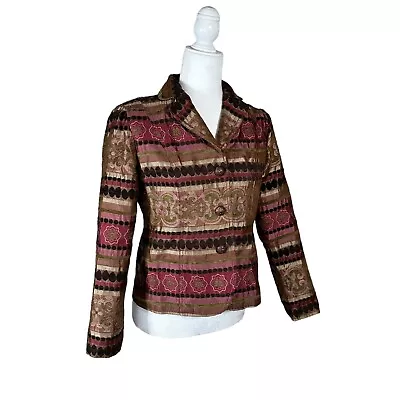 Erin London Women's Multi Colored Geometri Print Lightweight Jacket Coat Size PM • $24.95