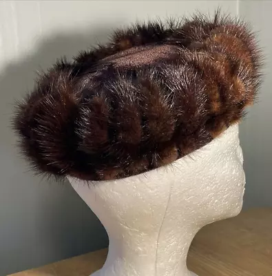 Vintage Ladies Fur Pillbox Hat Fox? • $20