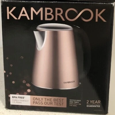 $40 • Buy Kambrook Purely Perfect 1.7L BPA Free Kettle Satin Rose Gold KKE630RSE Used