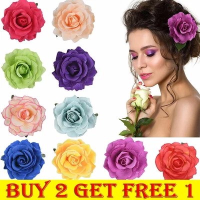 £3.99 • Buy Hair Clip Hairpin Bride Wedding Brooch Barrette Dress Rose Flower Accessories