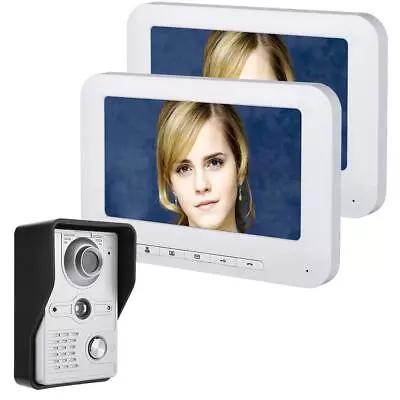 Video Door Phone Doorbell Intercom 7 Inch LCD 2 Monitors IR-CUT 700TVL Handfree • $149.50