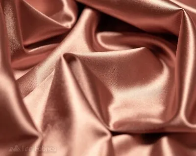 £13.54 • Buy Rose Gold 4 Way Stretch Silky Satin Fabric By Yard Thick Satin