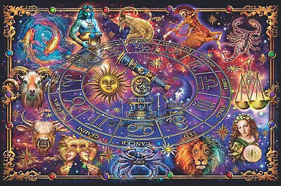 Jigsaw Puzzle Astrology Horoscopes The Zodiac HUGE 3000 Pieces NEW 48  X 32  • $48.99