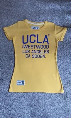 Ladies UCLA Yellow & Blue Slogan T- Shirt Top Size 10 • £1.50