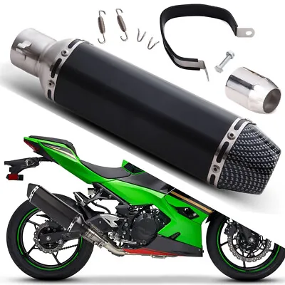 Universal Motorcycle Bike Exhaust Muffler DB Killer Slip On Pipe 38mm~51mm 370mm • $44.13