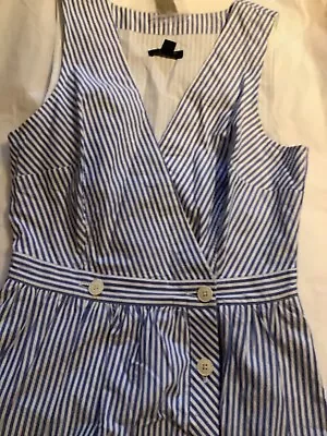 NEW J. Crew Blue/White Stripe  Dress - 0 • $58.50