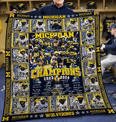 Super Cozy Michigan National Champion Wolverines Football Fleece Blanket • $54.49