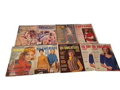 Lot Of 9 Vintage Magazines Woman's Day Knitting Book 101 Sweaters Needlecraft • $30