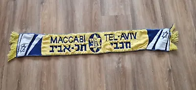 Rare Israel Football Soccer Maccabi Tel Aviv FC Knitted Scarf Authentic Hebrew • $39.99