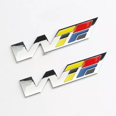 Metal For SRX XTS ATS CTS EXT W Logo Rear Trunk Emblem Badge Sticker（2x Silver） • $16.99