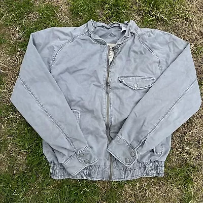 Levi's Tab Twills Jacket Medium Gray Military Distressed Full Zip • $32