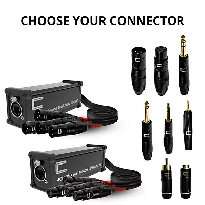 4 Channel Audio DMX Over Cat6 Network - Customizable Connectors | XLR TRS TS • $134.99