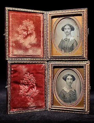 Very Rare Matching 1/9 Plate Daguerreotypes Of Id'ed Sisters By Beckers & Piard • $450