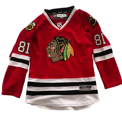 Official Reebok CCM Chicago Blackhawks Marian Hossa 81 NHL Red Jersey Youth L/XL • $55
