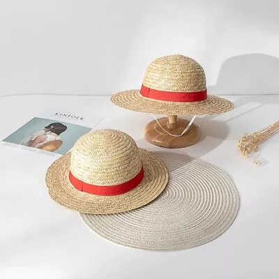 Anime One Piece Luffy Straw Hat Men Women Fashion Summer Cap Cosplay Accessories • $15.23