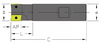 1  Ultra-Dex 90Deg Indexable End Mill 3 Flutes Uses APKT11T3 1 Shank • $256.93