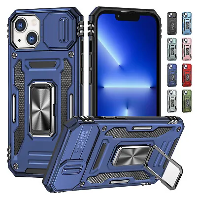 Shockproof Ring Case Slide Camera Cover For IPhone 15 14 13 12 11 Pro Max X XR 8 • $14.64