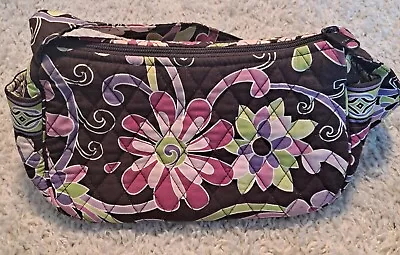 Vera Bradley Purple Punch Angle  Shoulder Bag Purse Floral Zipper  • $14