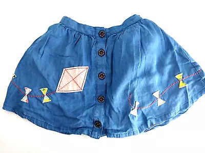 MATILDA JANE Hello Lovely Fly A Kite Skirt 81717D Blue Chambray Size 4  #13608 • $12.24