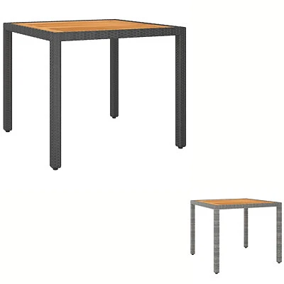 $187.99 • Buy Garden Table Poly Rattan Outdoor Dining Table Furniture Black/Grey VidaXL