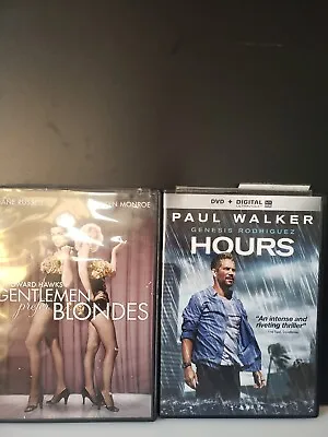 Lot Of 2 Dvd's Gentleman Prefer Blondes Marilyn Monroe Hours Paul Walker • $9.99