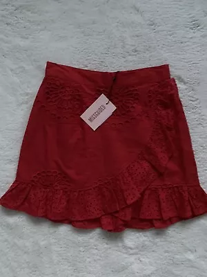 Missguided Red Summer Mini Skirt Size 10 • £4.99