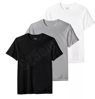 3 Or 6 Pack Men Undershirt V-Neck/Crew Tagless Black/White Gray 100%Cotton • $11.99