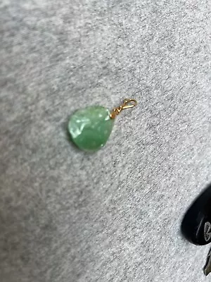 $55 • Buy Vintage Carved Jade Fish Pendent & 14kt Yellow Gold Shown