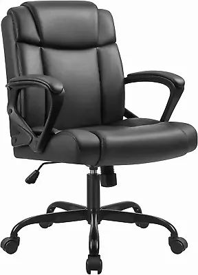 Mid Back Office Chair Computer Chair PU Leather Executive Desk Chair Swivel Chai • $105.99