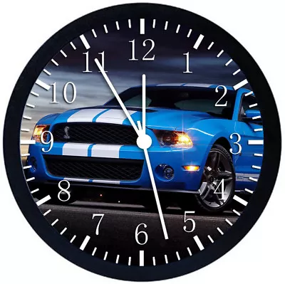 Mustang Black Frame Wall Clock Nice For Decor Or Gifts W179 • $19.95