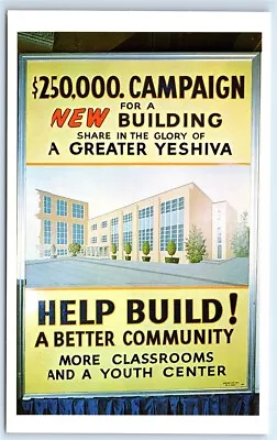 Postcard Yeshivah Of Crown Heights Brooklyn NY Help Build Classrooms Jewish J146 • $14.98