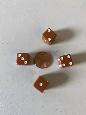 NEW Brown Set 4 D6 6 Sided Dice Set With White Pips D&D RPG • $7.40