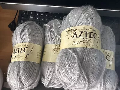 4 X 100 Grams James Brett Aztec Aran Grey Wool • £10