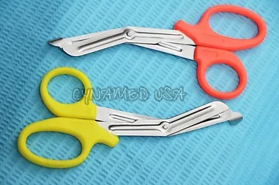 Premium 2 PARAMEDIC UTILITY BANDAGE TRAUMA EMT EMS SHEARS SCISSORS 5.5 -YEL ORA • $5.63