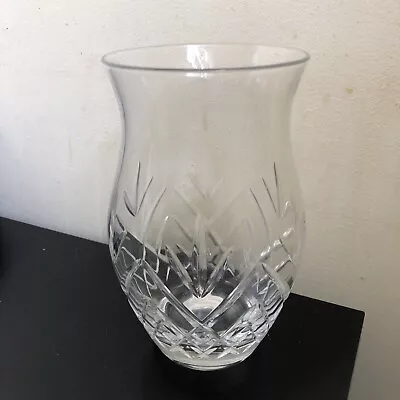 Clear Glass Diamond Patterned Vase 18cm Tall • £7.99