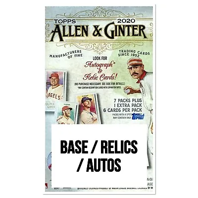 $1.29 • Buy 2020 Topps Allen & Ginter - Base / Relics / Autos - Finish Sets, Pick From List!