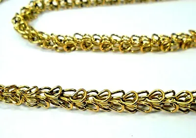 Vintage Trifari Gold Tone Woven Unique Basket Link Long Chain Rope Necklace 29  • $24.95